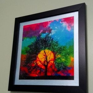 Diamond painting in frame